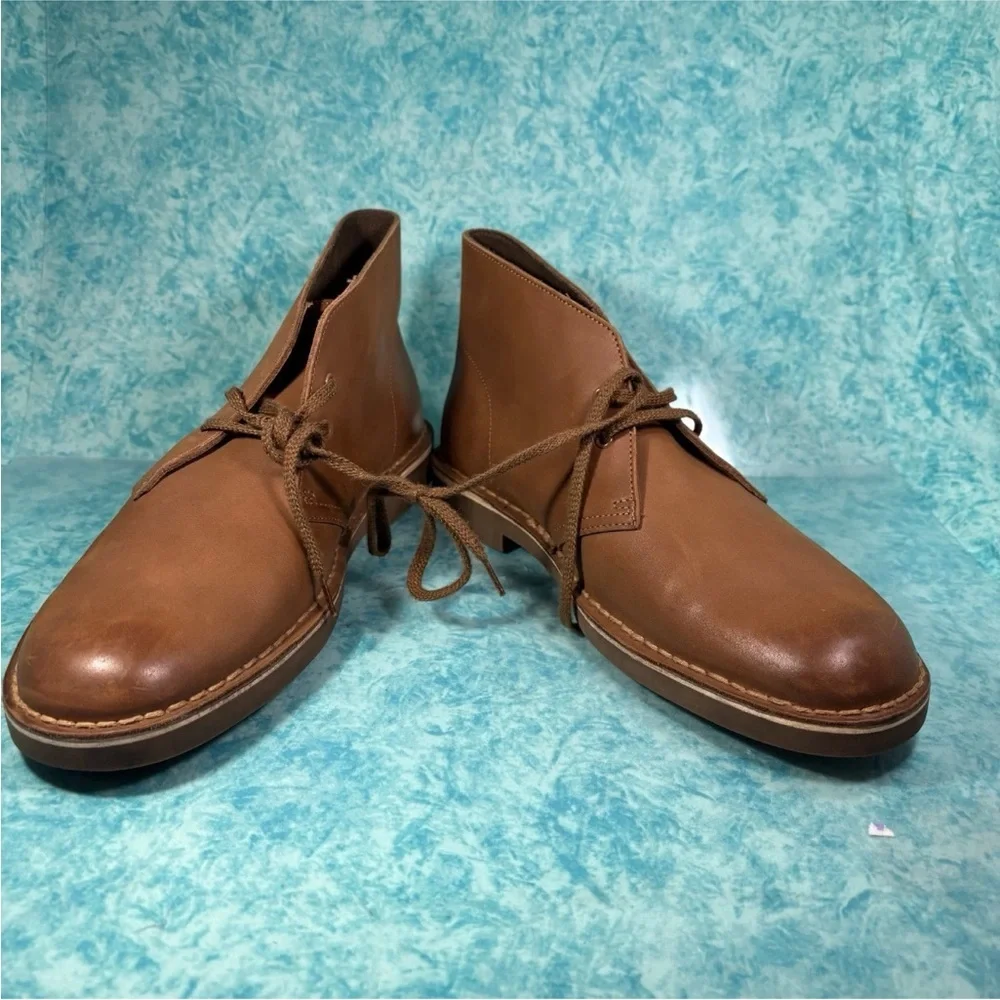 Clarks Desert Boot Men’s Brown Leather Mid Top Casual Fashion Boots Size 10
